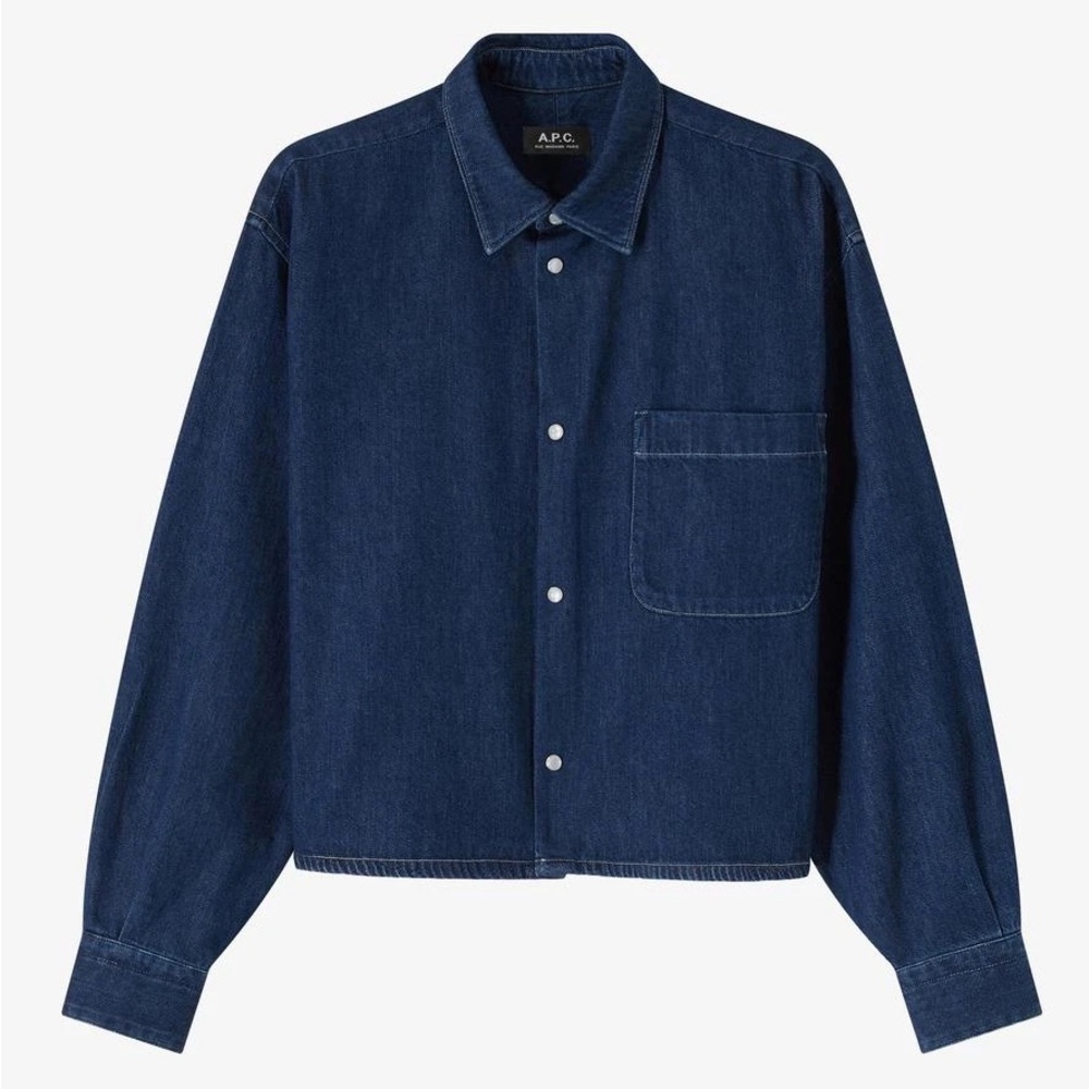 APC Samantha Denim Jacket/Shirt in Washed Indigo - Picture 1 of 11